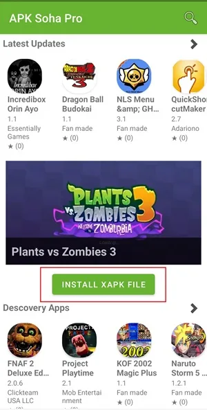 install xapk file on apksoha app